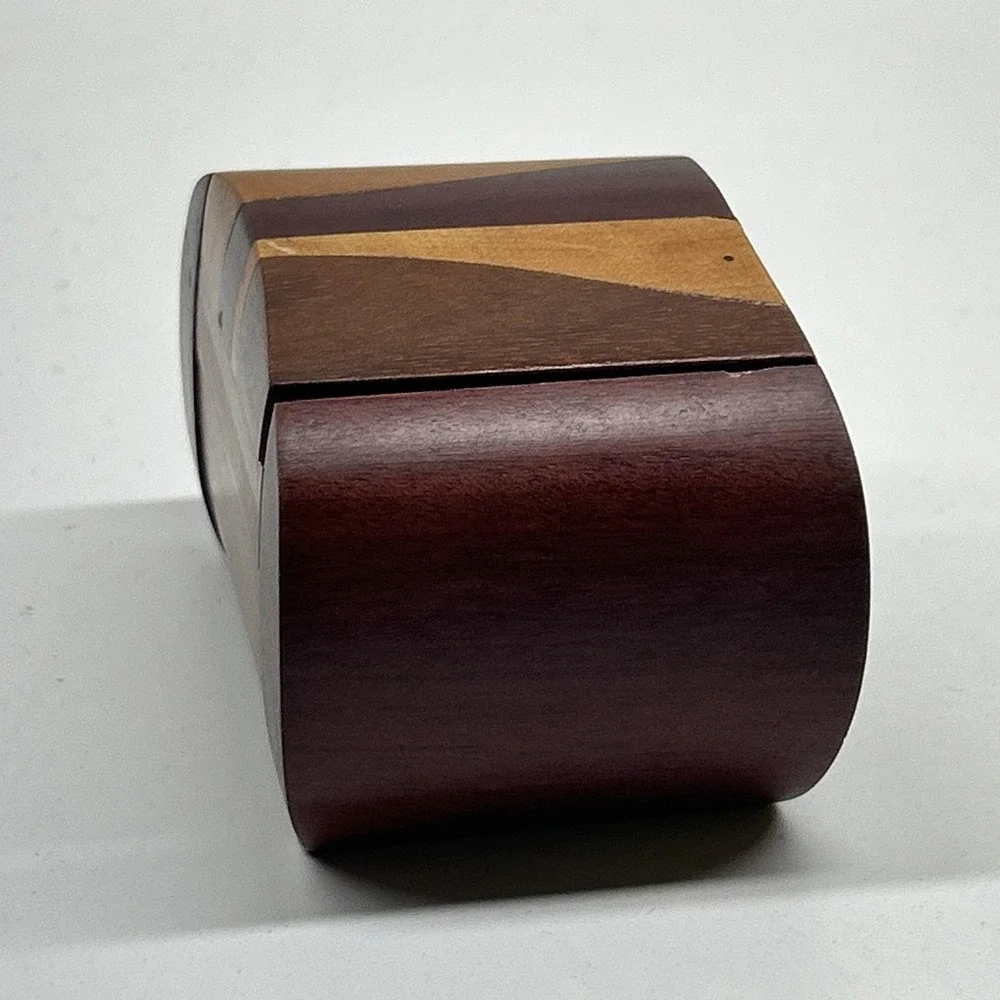 Handcrafted Multi Wood Bandsaw Trinket Jewelry Box Wooden Keepsake Gift